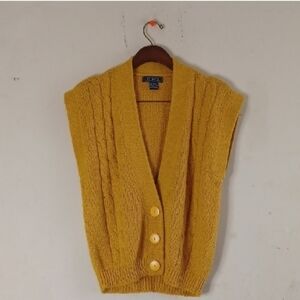 Yellow Cable Knit Women's Sweater Vest